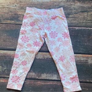 Cynthia Rowley White Leggings With Pink Snowflakes and Silver Shimmer Size XS(4)